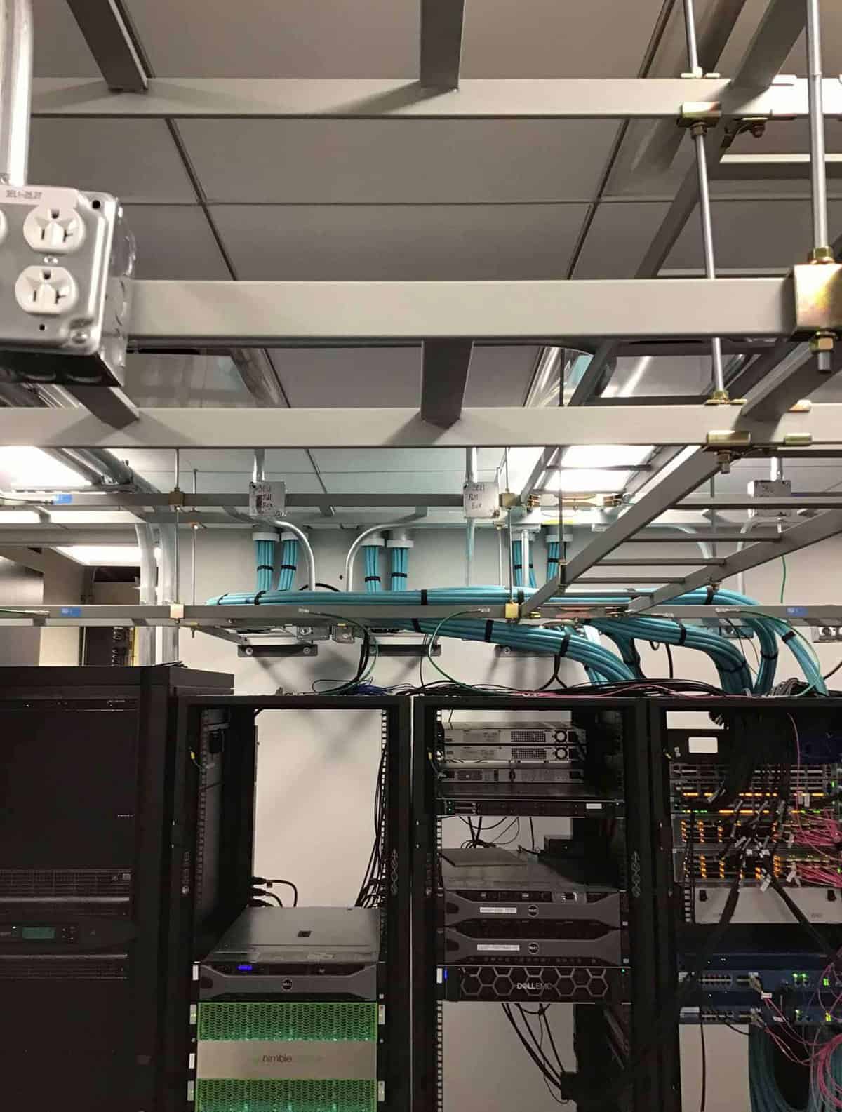 Structure Cabling in a server room at Arena Energy in Houston, Texas