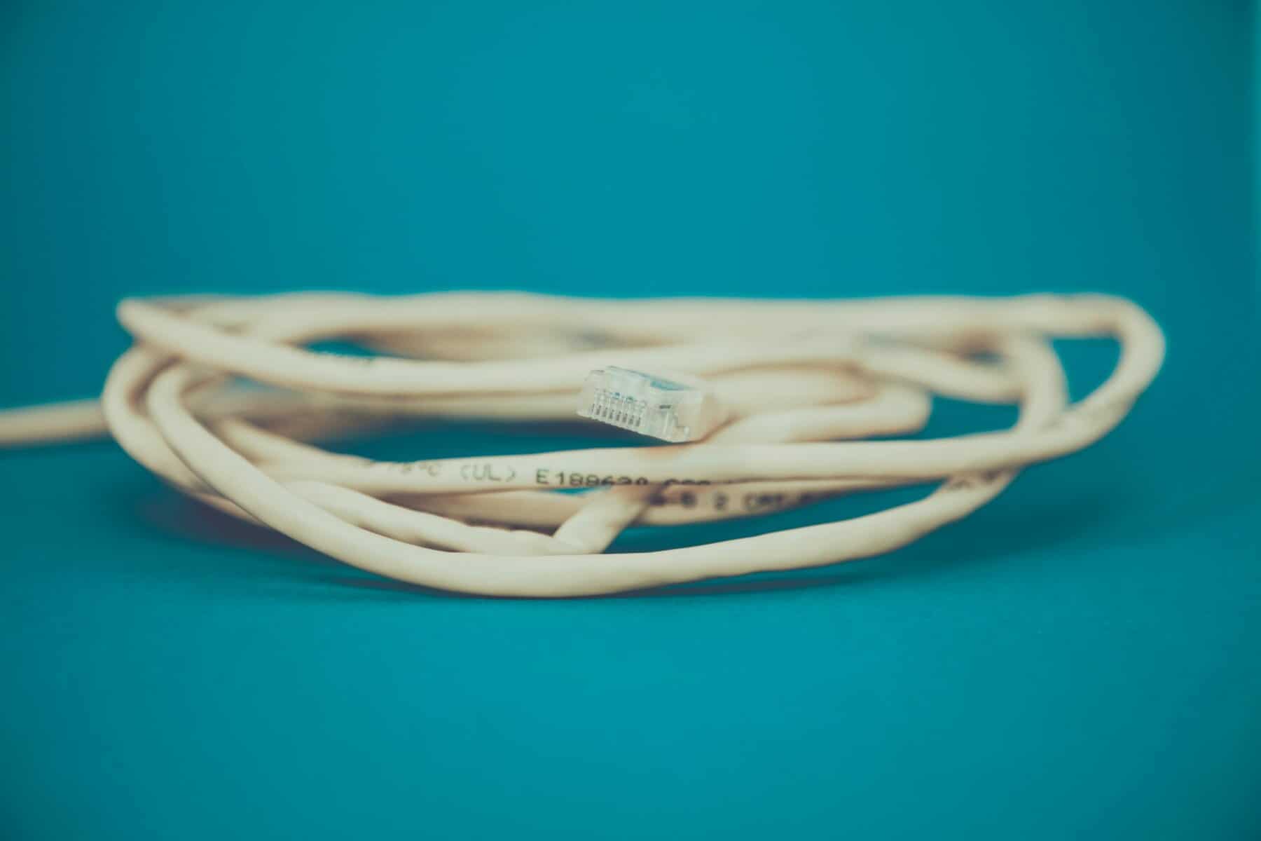 cat cable standards printed on an ethernet cable