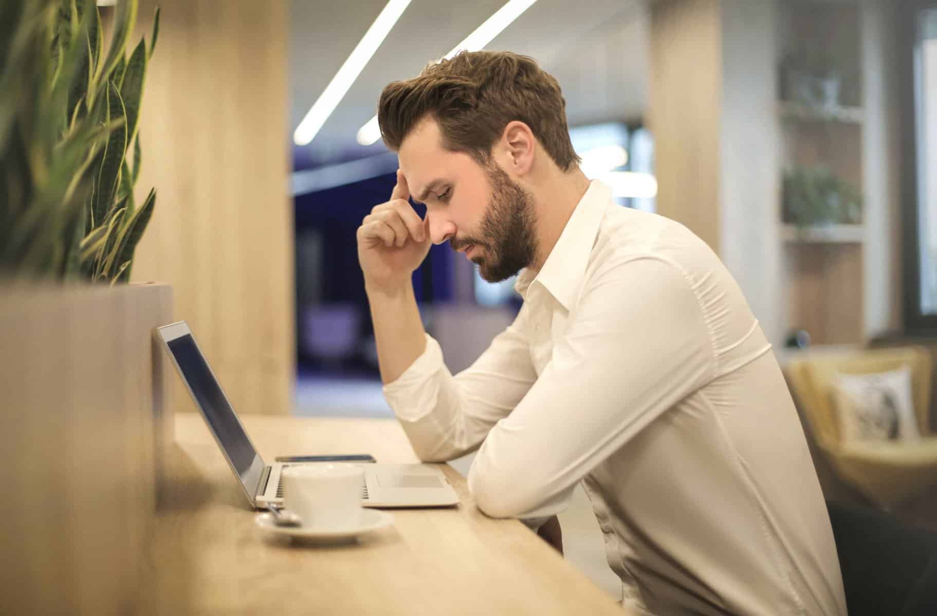 Employee frustrated at the slow office internet connection